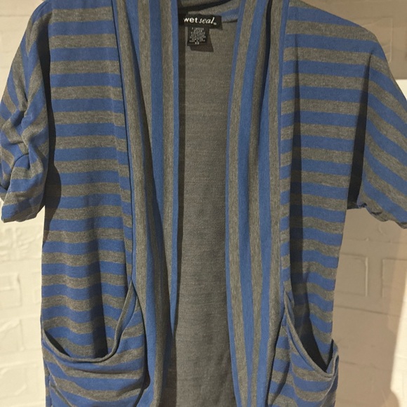 Wet Seal Blue and Gray Knit Top - Picture 1 of 3